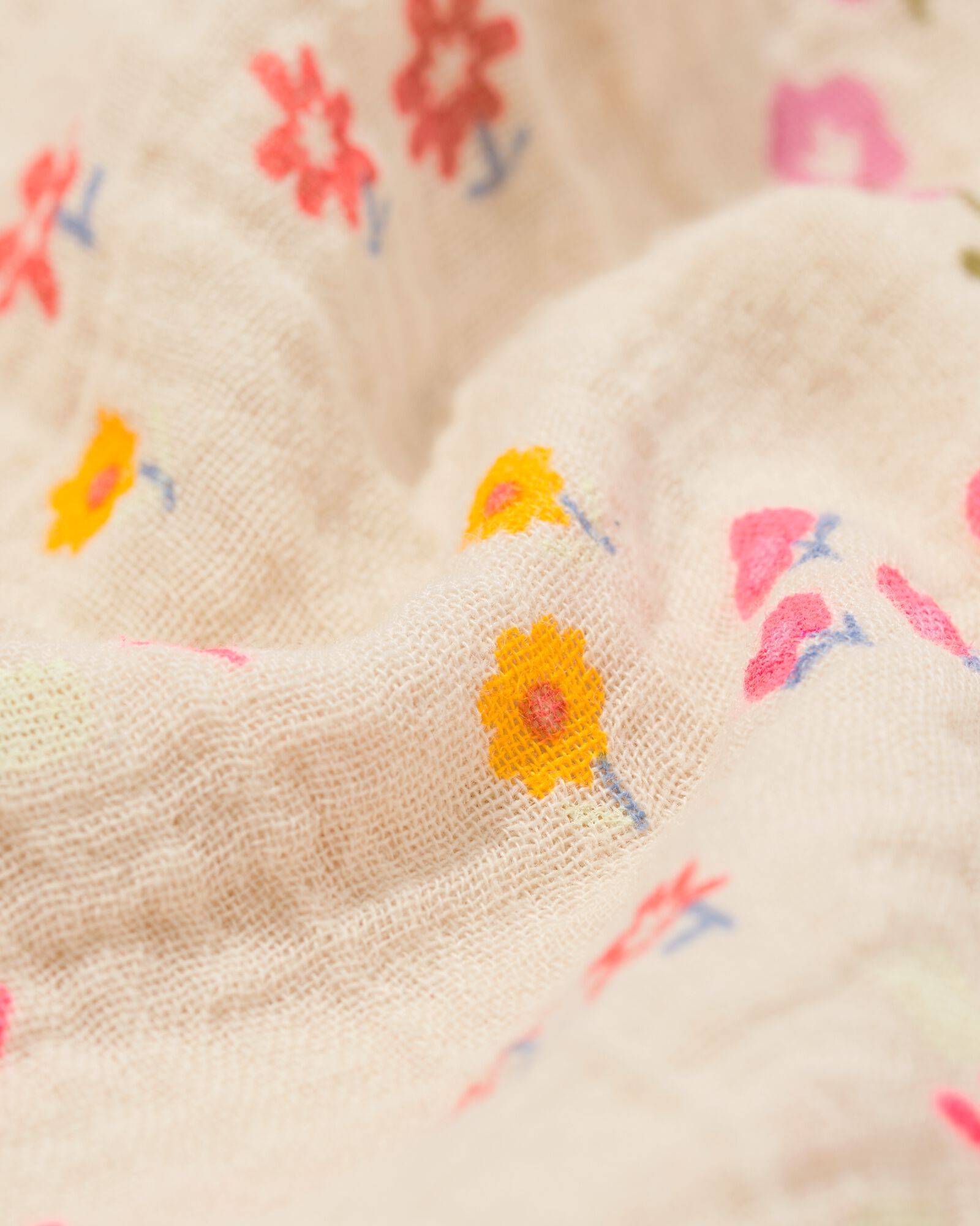 babykledingset mousseline bloemen ecru 74 - 33078173 - HEMA