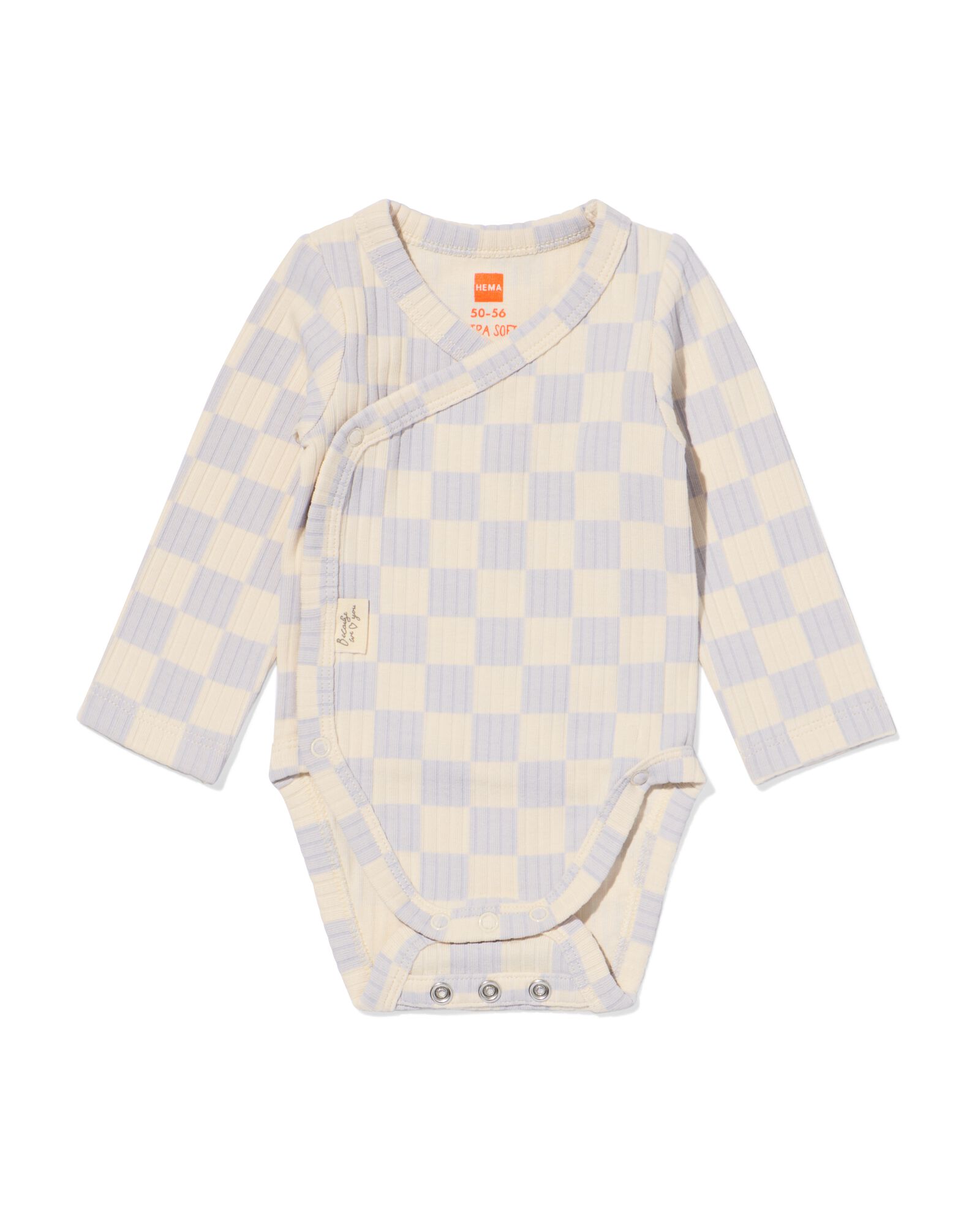 newborn meegroei overslagromper rib blokken  gris clair - 33438120LIGHTGREY - HEMA