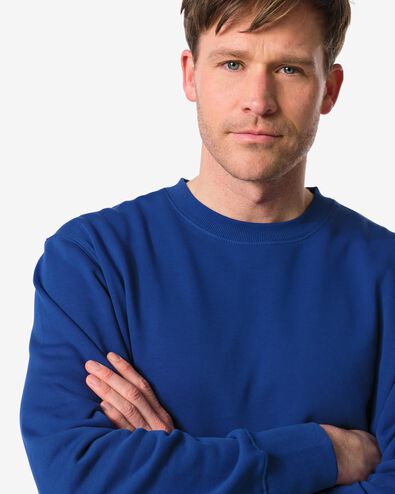 herentrui Daryl regular fit sweatstof felblauw felblauw - 2148110BRIGHTBLUE - HEMA