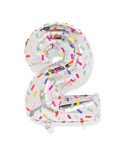 ballon alu chiffre 2 60cm confetti - 14260059 - HEMA