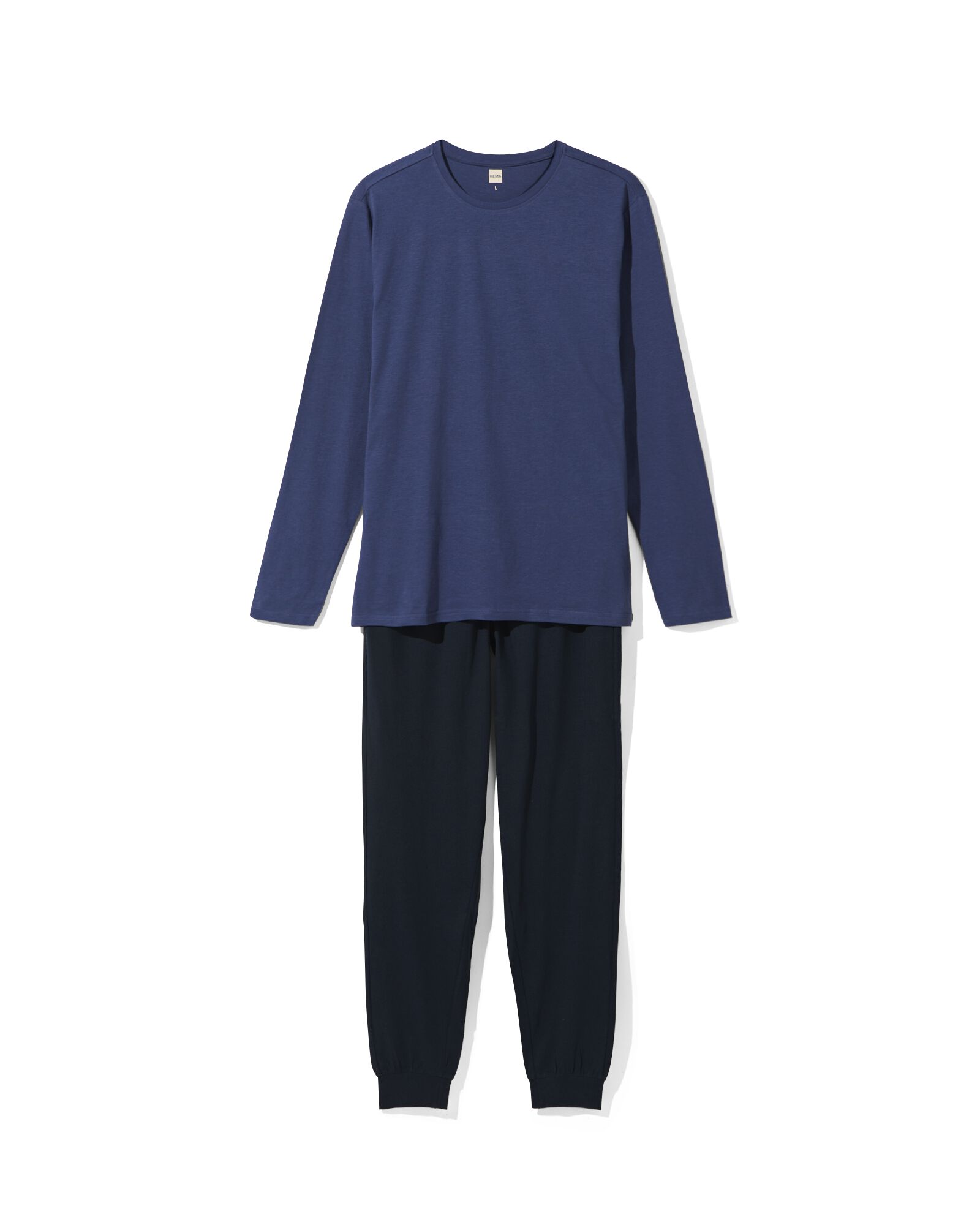 Herren-Pyjama, Baumwolle dunkelblau dunkelblau - 23682540DARKBLUE - HEMA