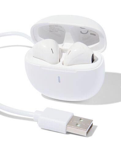 draadloze oortjes in oplaadcase wit - 39680051 - HEMA