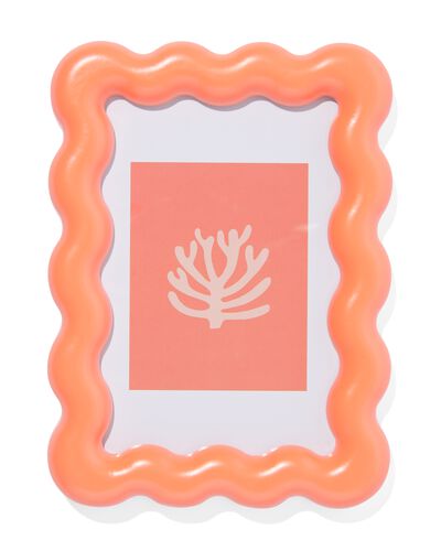 Bilderrahmen 10 &times; 15 cm, Holz, Wellen, Korallenrot - 13640006 - HEMA