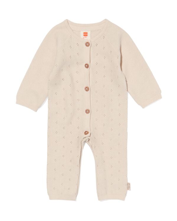 newborn jumpsuit ajour ecru ecru - 1000032582 - HEMA