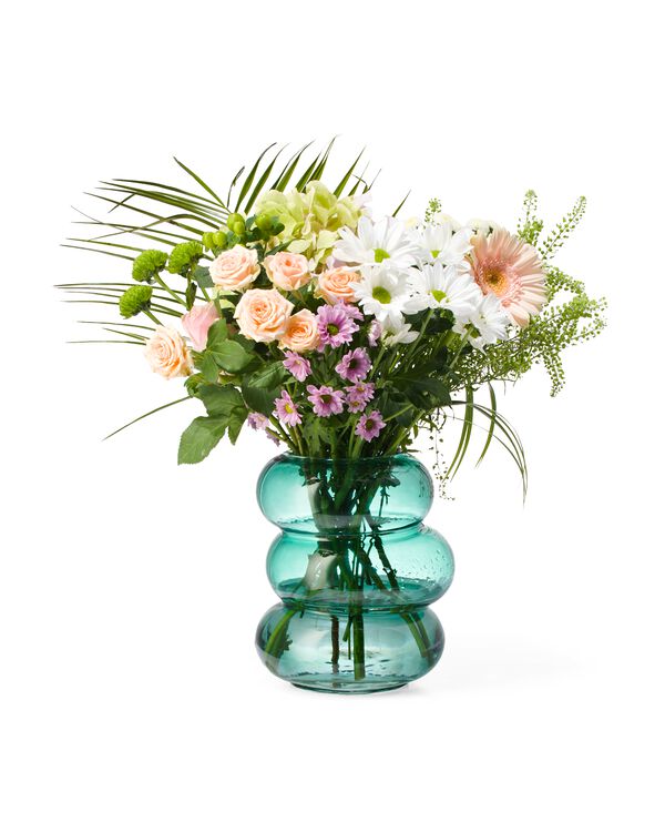 Vase, Glas, Ø 15 x 21 cm, grün - 13323094 - HEMA