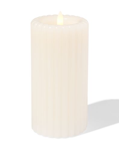 kaars LED ribbel ivoor  - 13550093 - HEMA