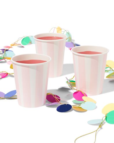 gobelets 250ml carton rayures - lot de 8 - 14250368 - HEMA