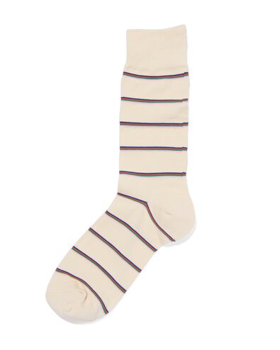 heren sokken met katoen strepen beige 39/42 - 4152681 - HEMA