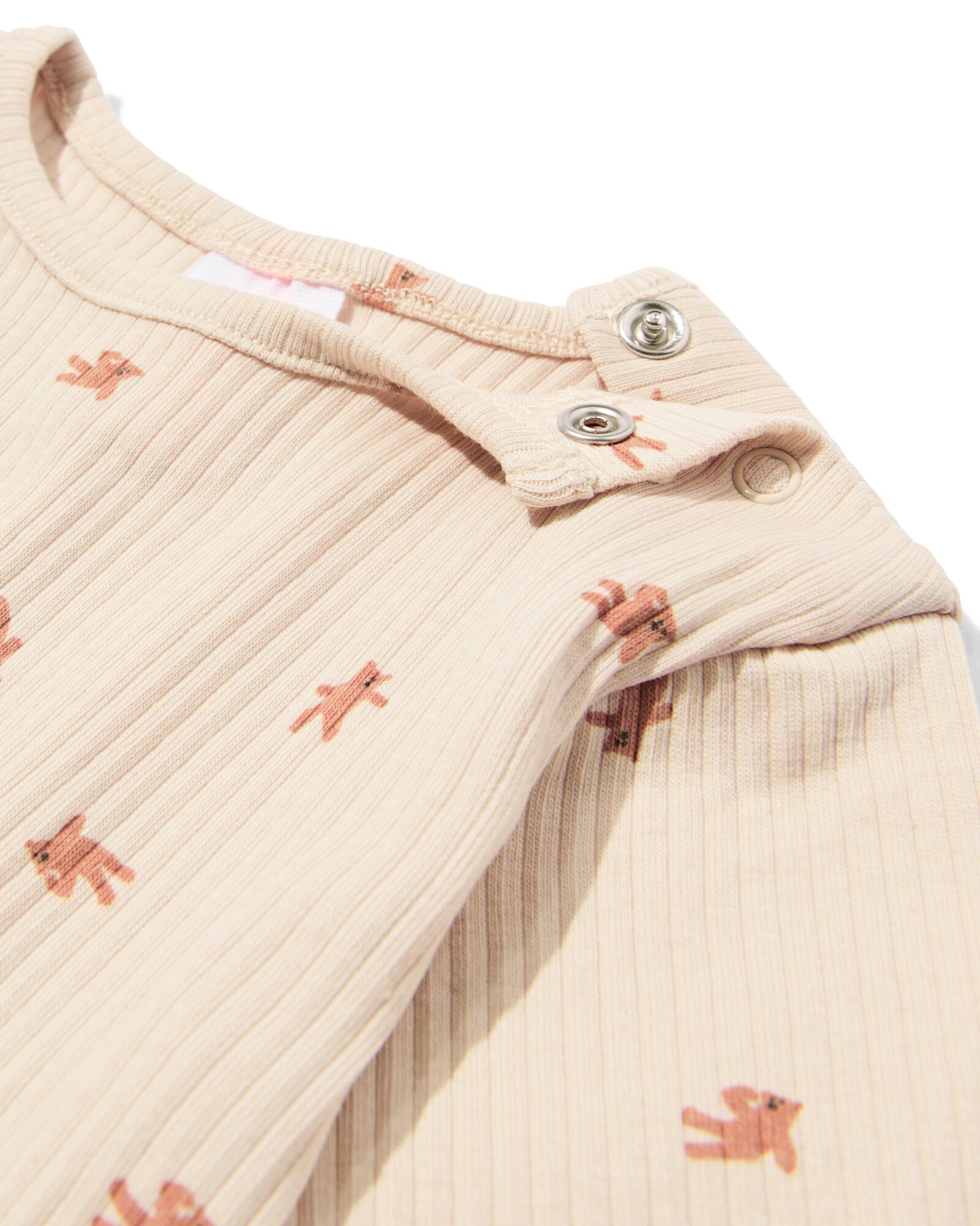 t-shirt c&ocirc;tel&eacute; nouveau-n&eacute; ours &eacute;cru - 33432420ECRU - HEMA