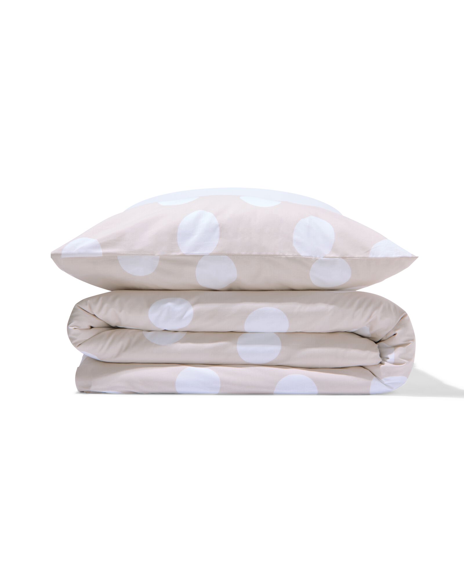 housse de couette 140x200/220 cm coton doux pois beige  - 5750140 - HEMA