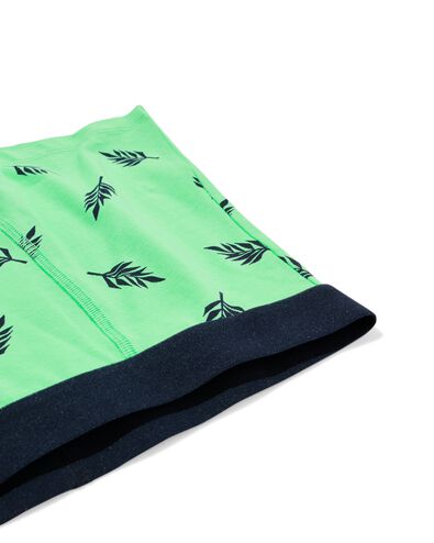 boxers enfant coton stretch feuilles - lot de 3 bleu bleu - 19200070BLUE - HEMA