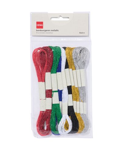 borduurgaren metallic 8m - 10 stuks - 60760041 - HEMA