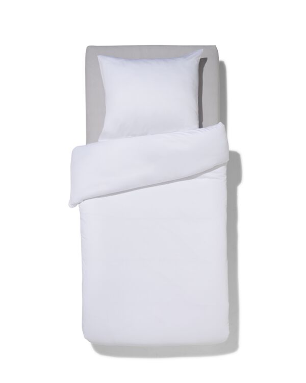 dekbedovertrek satijn 140x200/220 effen wit - 5790149 - HEMA