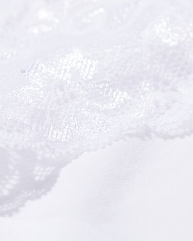 Damen-String, Baumwolle, mit Spitze weiß weiß - 19640075WHITE - HEMA