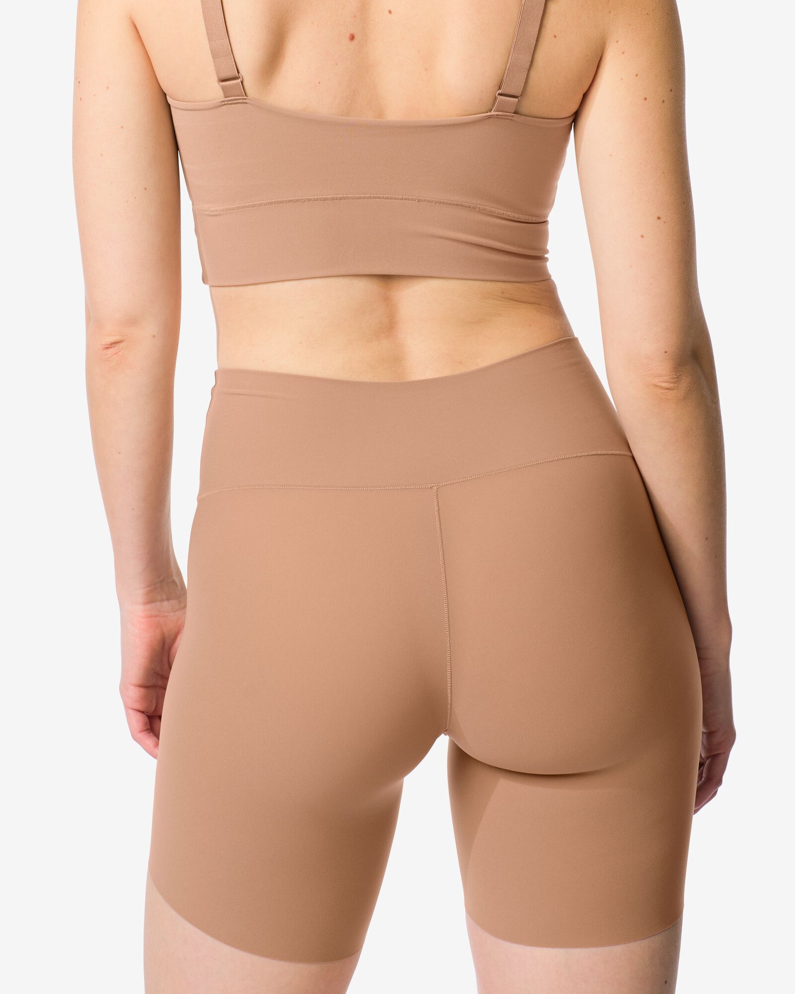 Damen-Radlerhose mit k&ouml;rperformenden Eigenschaften und hoher Taille hellbraun hellbraun - 21500734LIGHTBROWN - HEMA