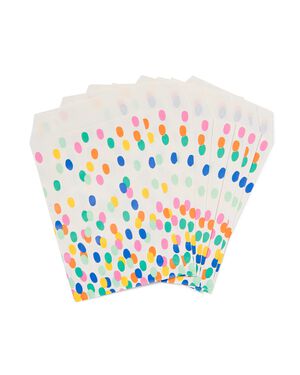 uitdeelzakjes confetti 25x15 - 8 stuks - 14200294 - HEMA