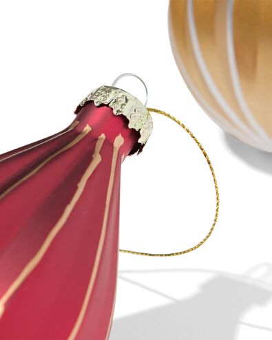 kerstballen set 8.2cm glas glitter rand - 3 stuks - 25100219 - HEMA