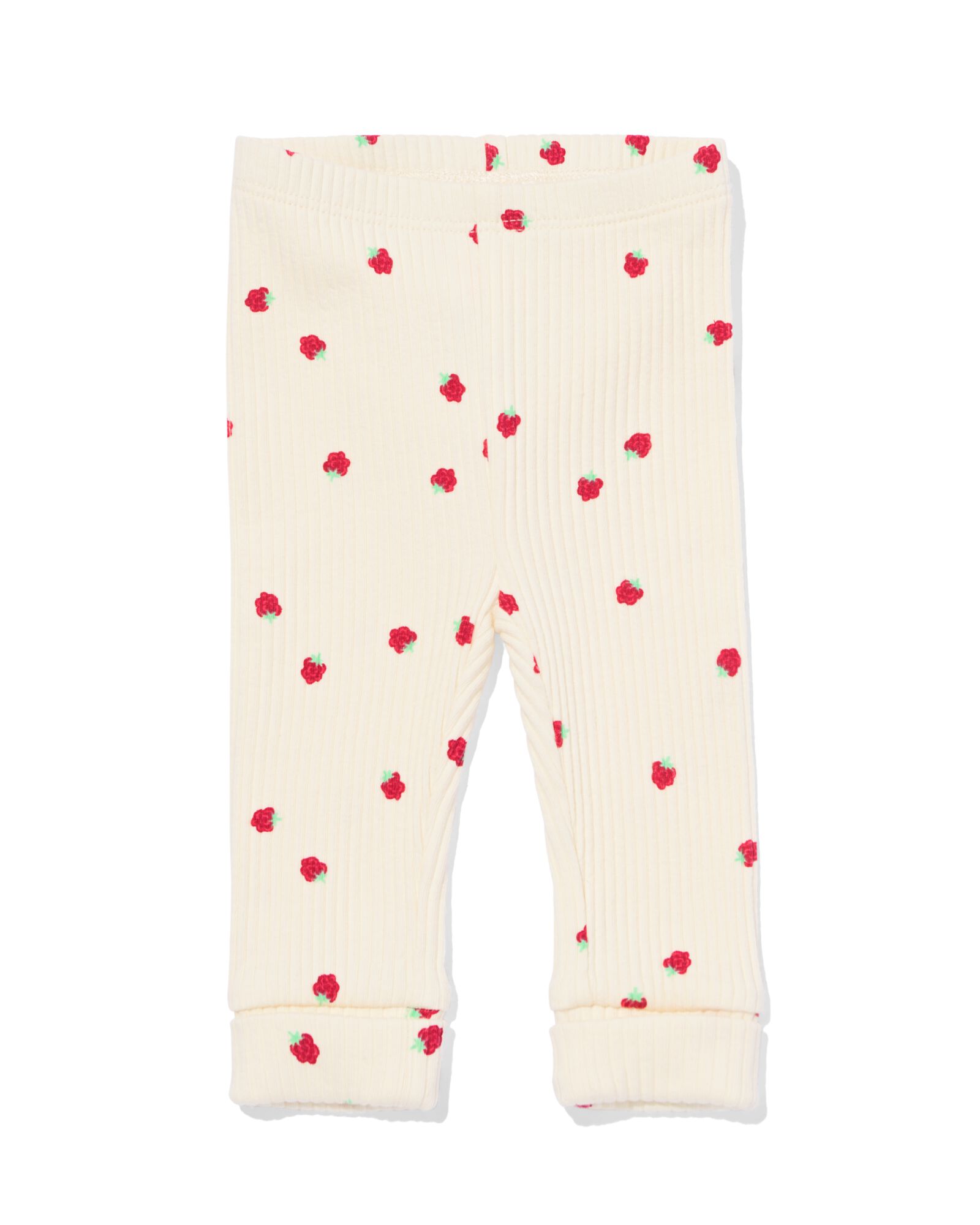 newborn meegroeilegging rib aardbeien ecru ecru - 33444320ECRU - HEMA