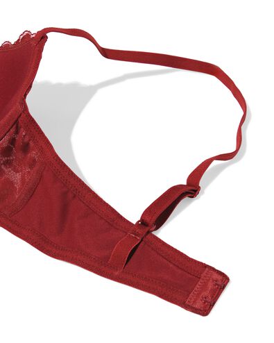 voorgevormde kanten bh met beugel donkerrood donkerrood - 21801015DARKRED - HEMA