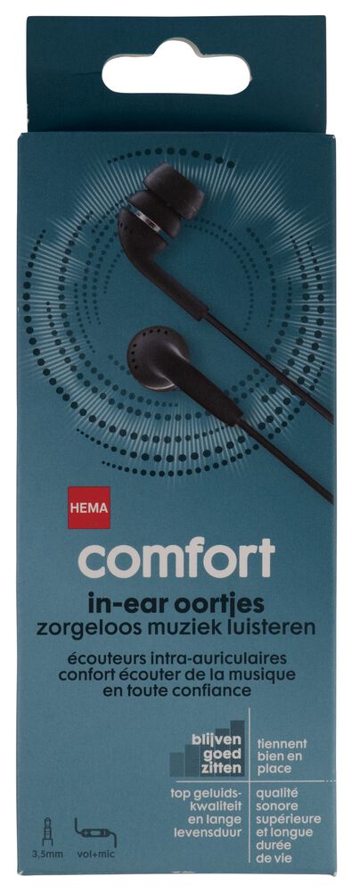 &eacute;couteurs intra-auriculaires confort noir - 39620021 - HEMA