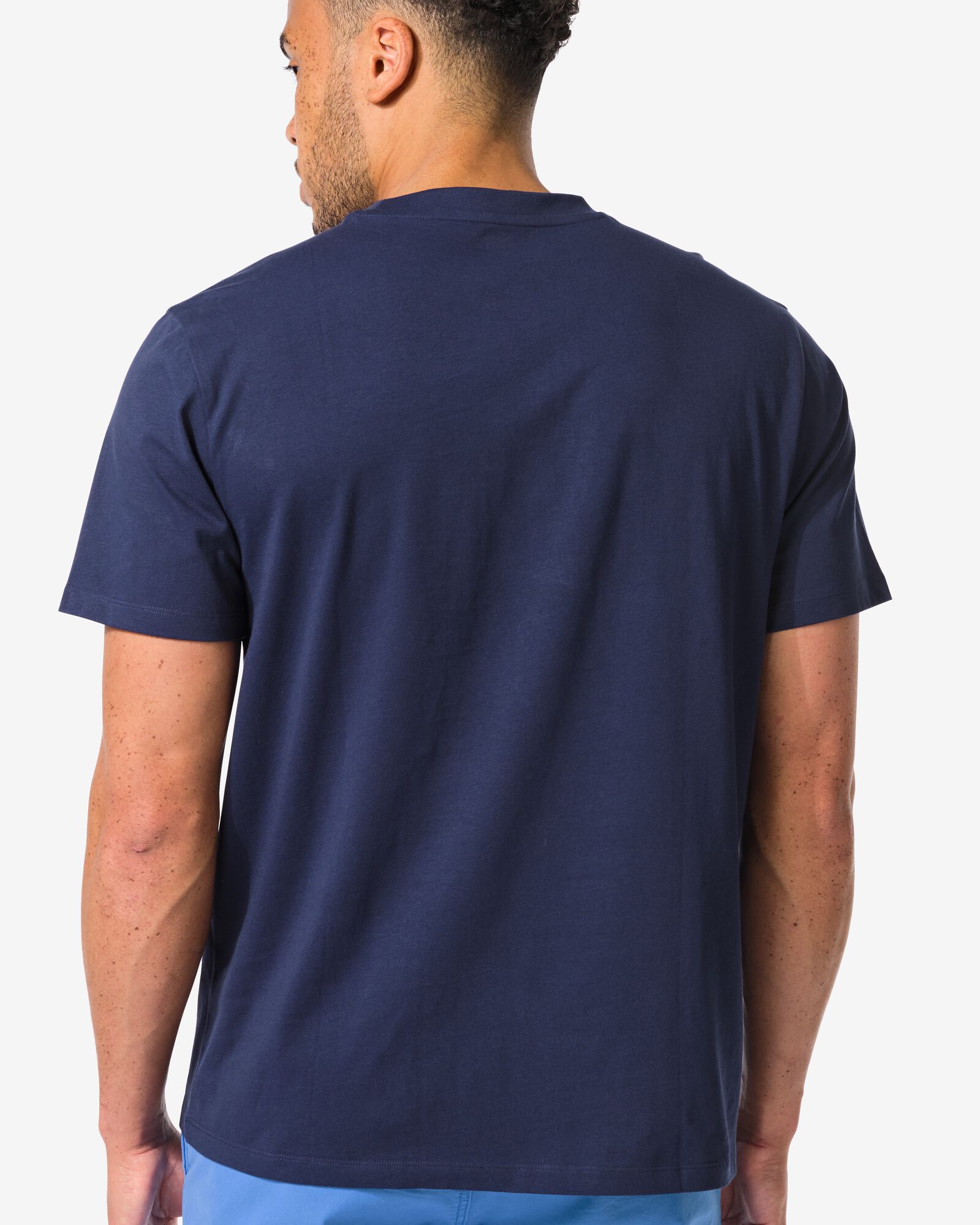 t-shirt homme coupe classique bleu fonc&eacute; bleu fonc&eacute; - 2190330DARKBLUE - HEMA