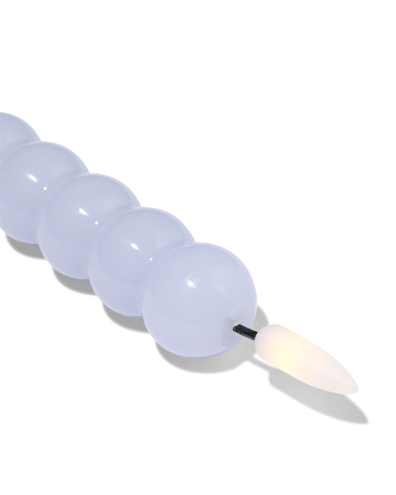 led-dinerkaars ⌀2.3x20cm ribbel lichtblauw - 13550152 - HEMA