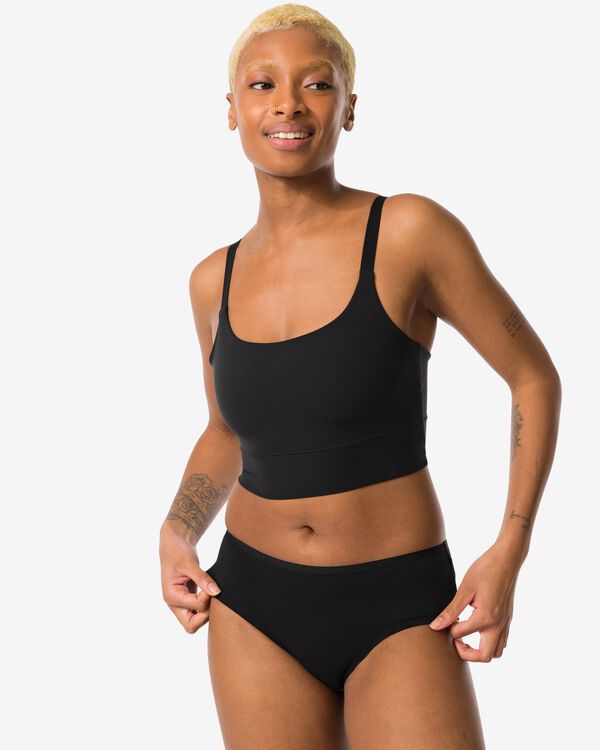 hipster femme en coton avec dentelle noir - 19642264BLACK - HEMA