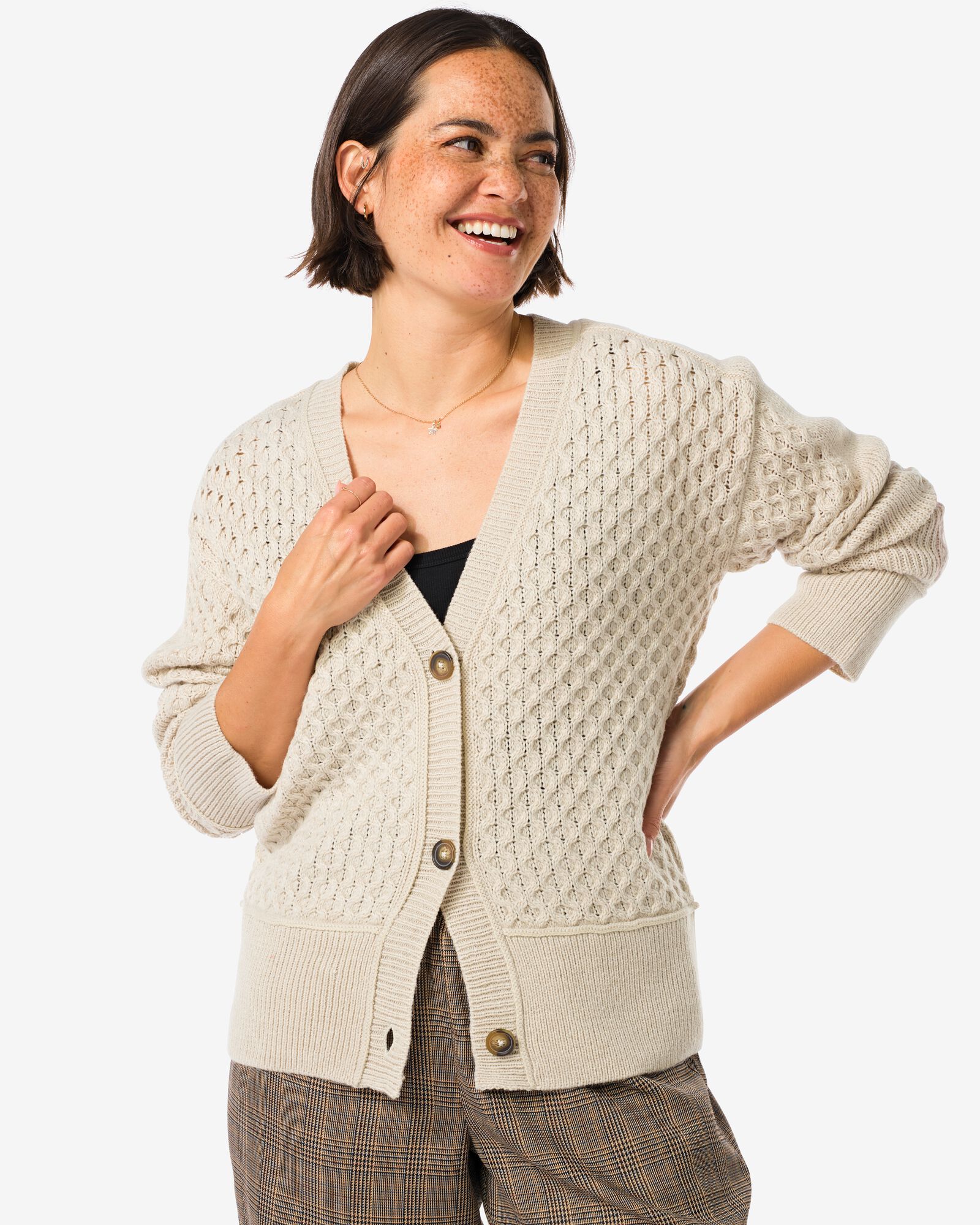 cardigan pour femmes en maille Viola  sable - 36278760SAND - HEMA