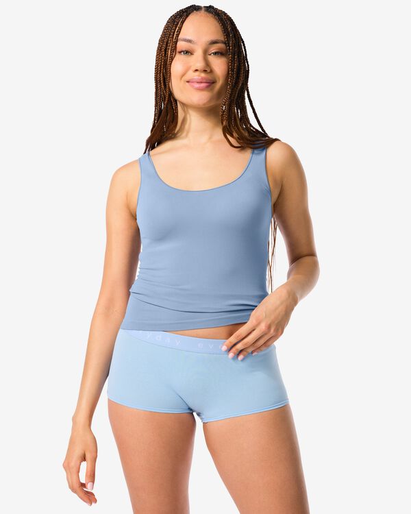 Damen-Shorts, hoch geschnitten, Baumwolle, Everyday blau blau - 19660035BLUE - HEMA