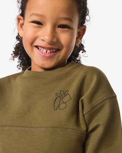 kinderkledingset trui en broek regular fit olive 122/128 - 30711041 - HEMA
