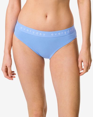 damesslip katoen everyday tailleband blauw blauw - 19601454BLUE - HEMA