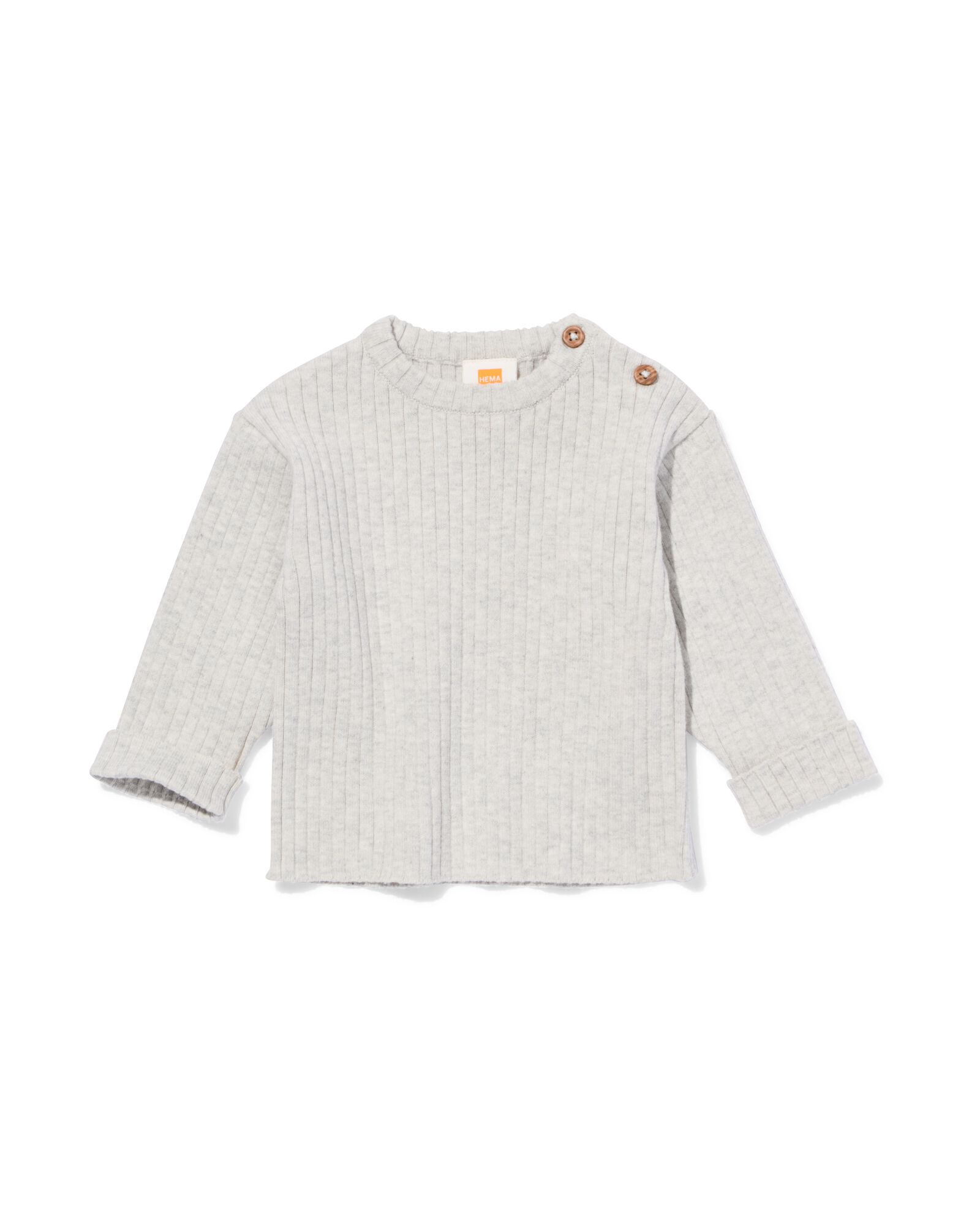 pull c&ocirc;tel&eacute; nouveau-n&eacute; gris chin&eacute; - 33434020GREYMELANGE - HEMA