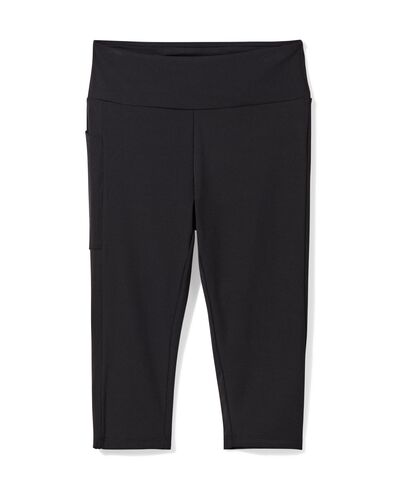 dames sportlegging capri zwart zwart - 36020327BLACK - HEMA