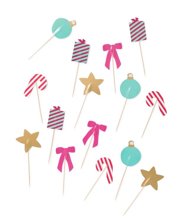 cocktailprikkers 9cm Kerst - 6 stuks - 25600074 - HEMA