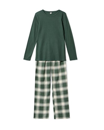 pyjama carreaux femme vert fonc&eacute; - 23401305DARKGREEN - HEMA