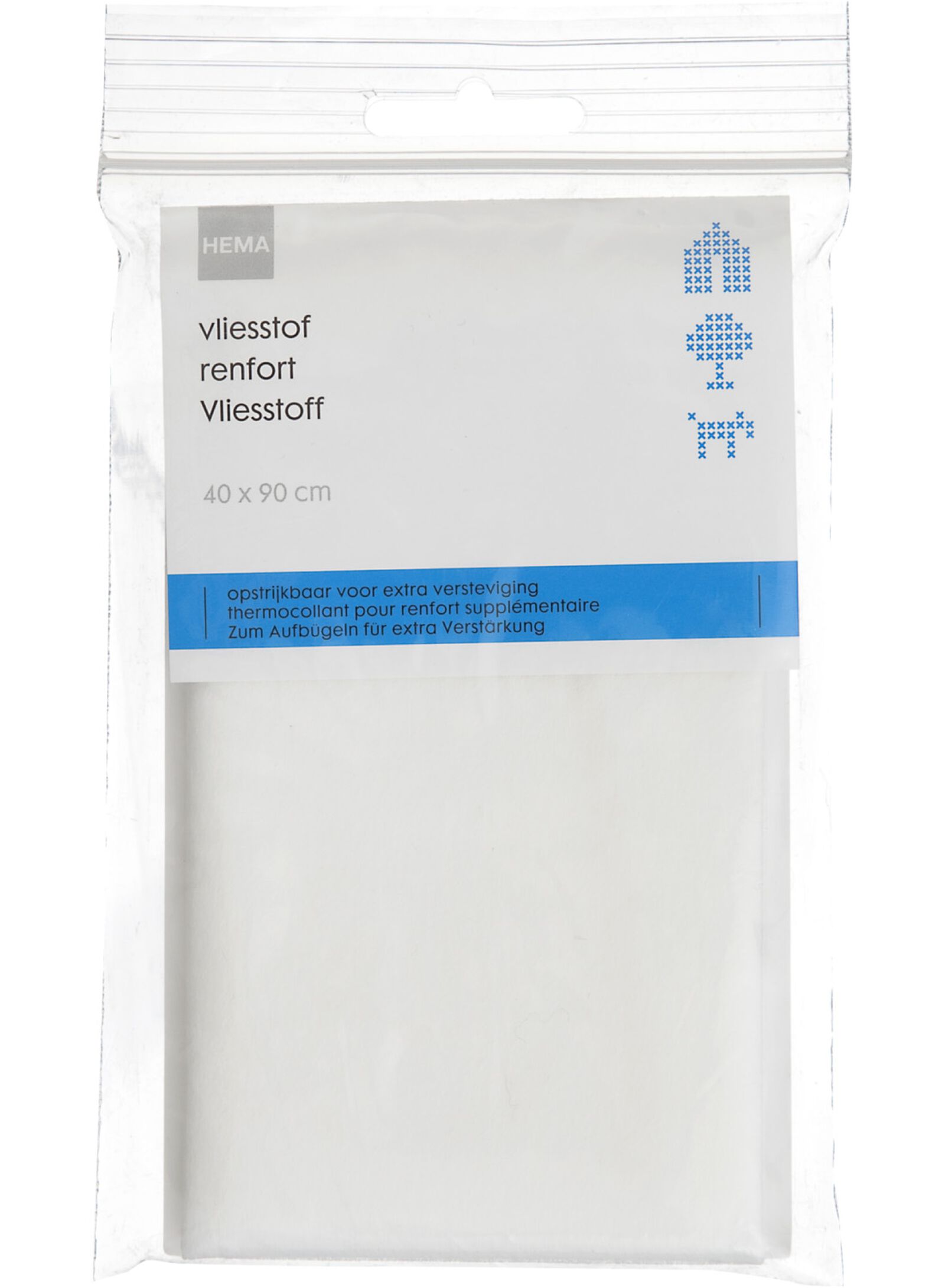 vliesstof 40x90 opstrijkbaar - 1420061 - HEMA
