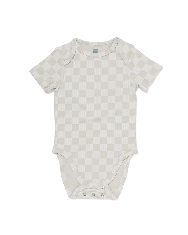 Mitwachsender Baby-Strampler LENZING&trade; ECOVERO&trade;, gerippt, Blockmuster blau blau - 33304660BLUE - HEMA