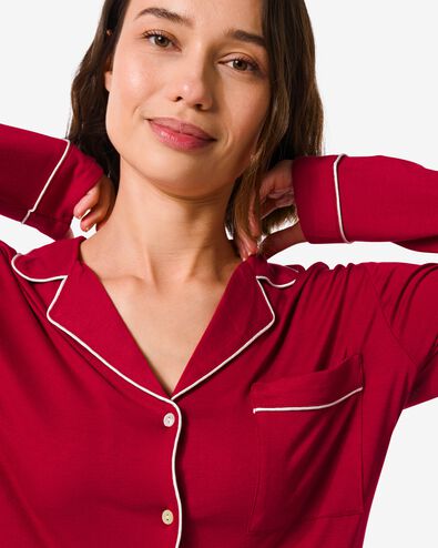 pyjama femme viscose rouge XL - 23460239 - HEMA
