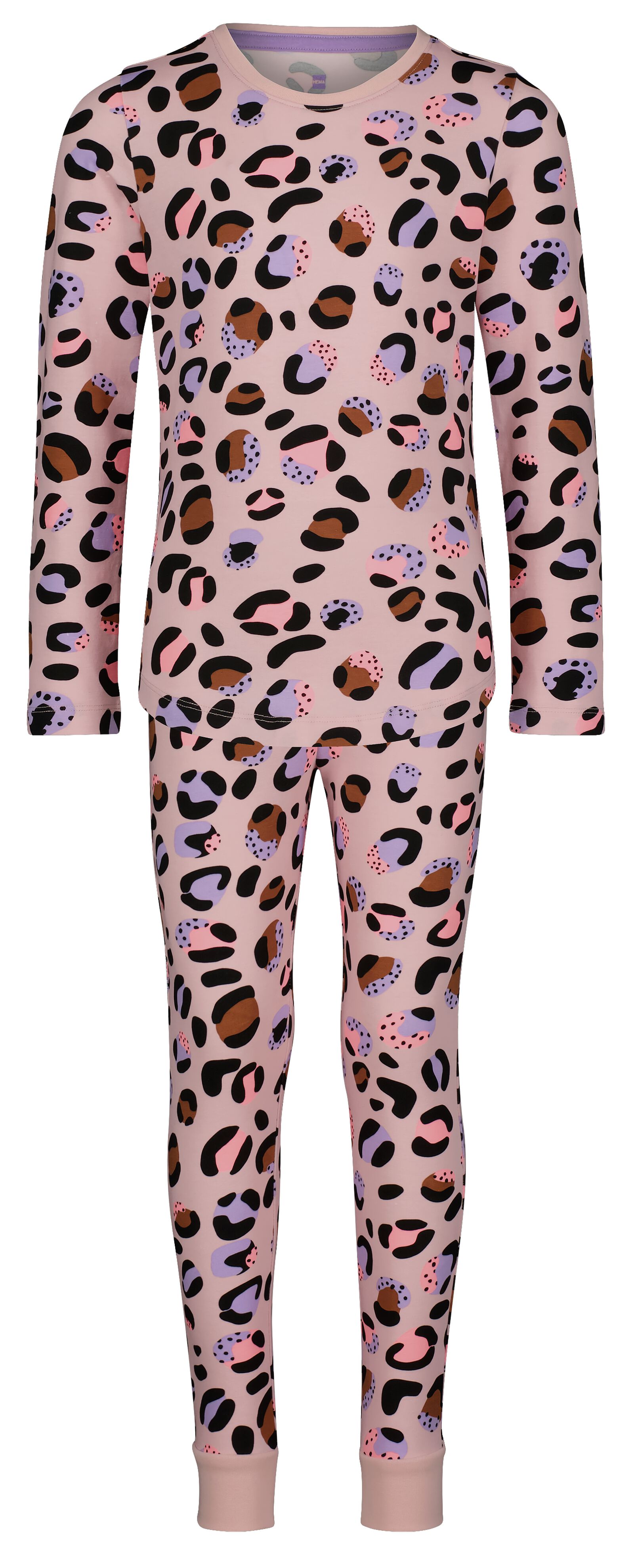 pyjama enfant coton/stretch léopard lichtroze lichtroze - 1000024671 - HEMA