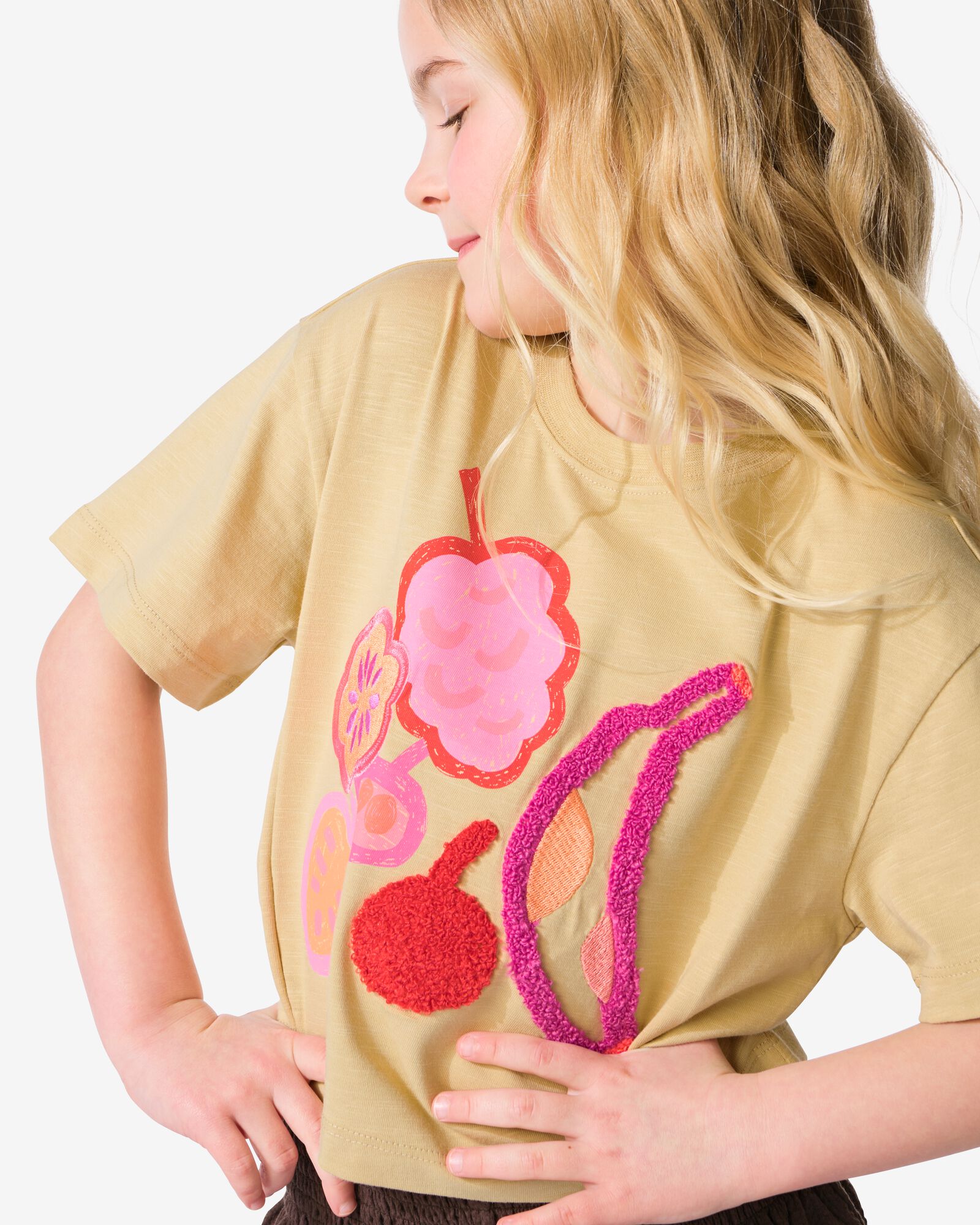 t-shirt enfant jersey fruit sable sable - 30866305SAND - HEMA