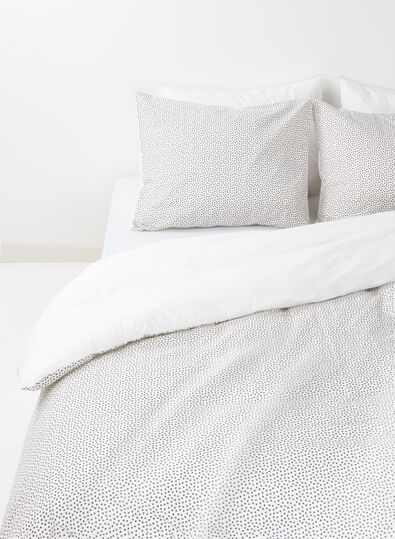 housse de couette-coton doux-240x220cm-blanc pois - 5700084 - HEMA