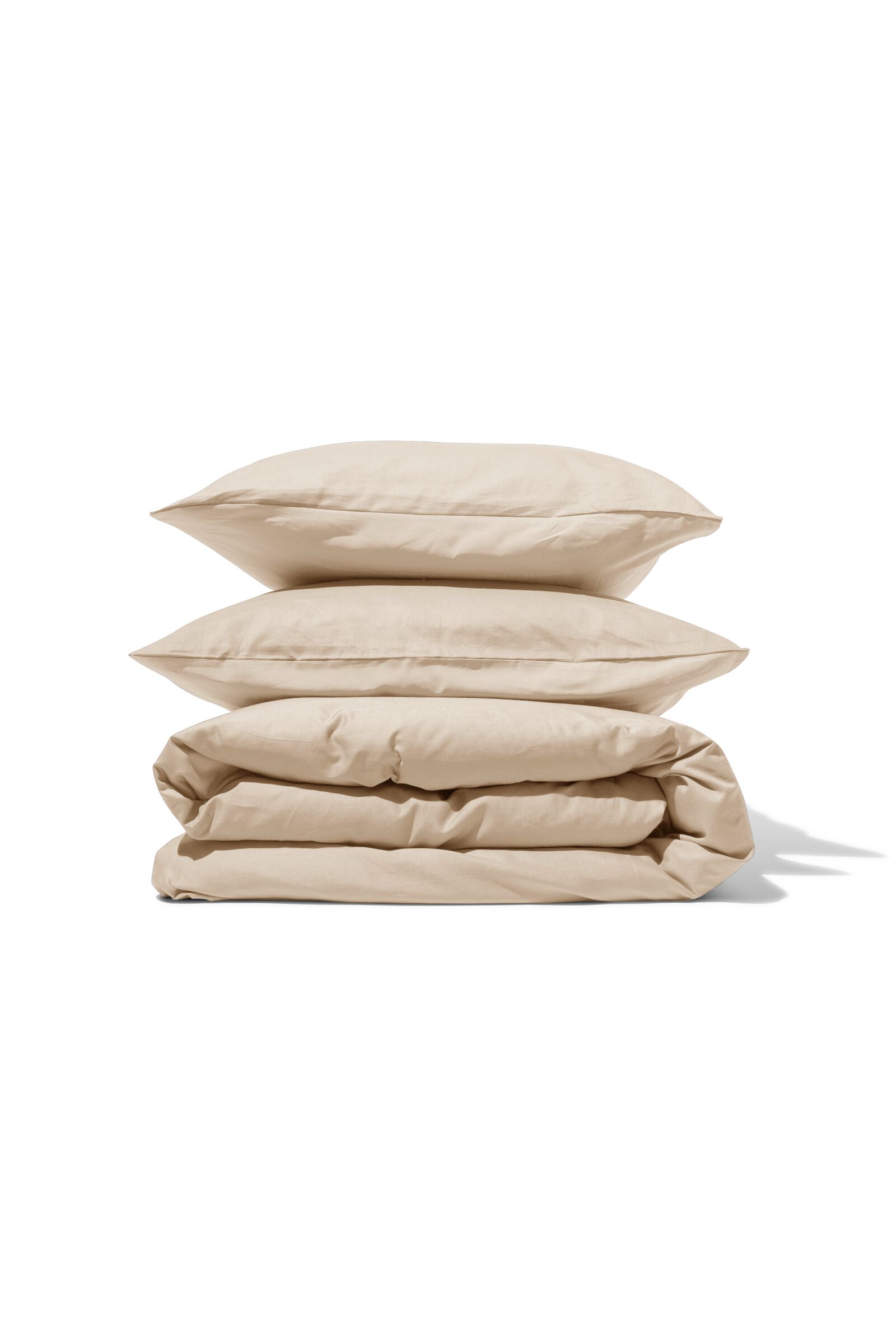 housse de couette 200x200/220cm percale sable - 5790268 - HEMA