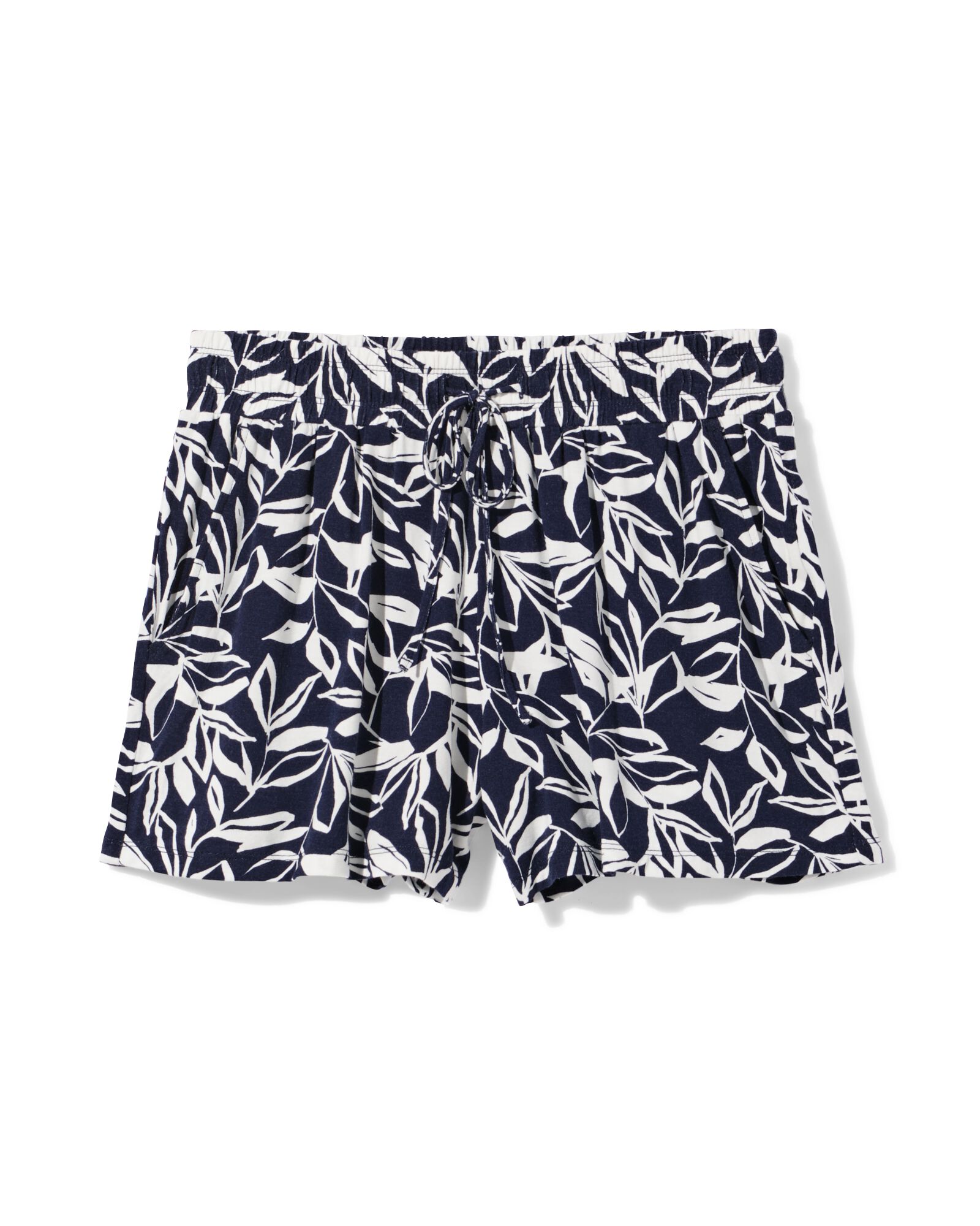Damen-Shorts Fay, entspannte Passform, Bl&auml;tter dunkelblau dunkelblau - 36304270DARKBLUE - HEMA