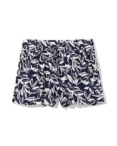 Damen-Shorts Fay, entspannte Passform, Bl&auml;tter dunkelblau dunkelblau - 36304270DARKBLUE - HEMA