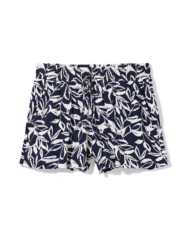 damesshort Fay relaxed fit bladeren donkerblauw donkerblauw - 36304270DARKBLUE - HEMA
