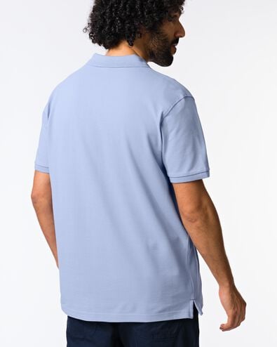 herenpolo Denton regular fit piqu&eacute; lichtblauw lichtblauw - 2140870LIGHTBLUE - HEMA