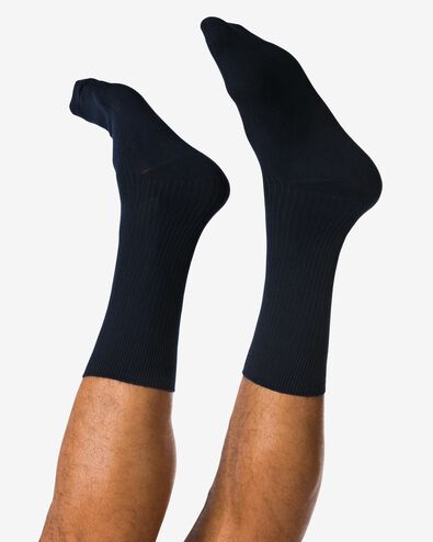 chaussettes côtelées homme  bleu foncé bleu foncé - 4150555DARKBLUE - HEMA