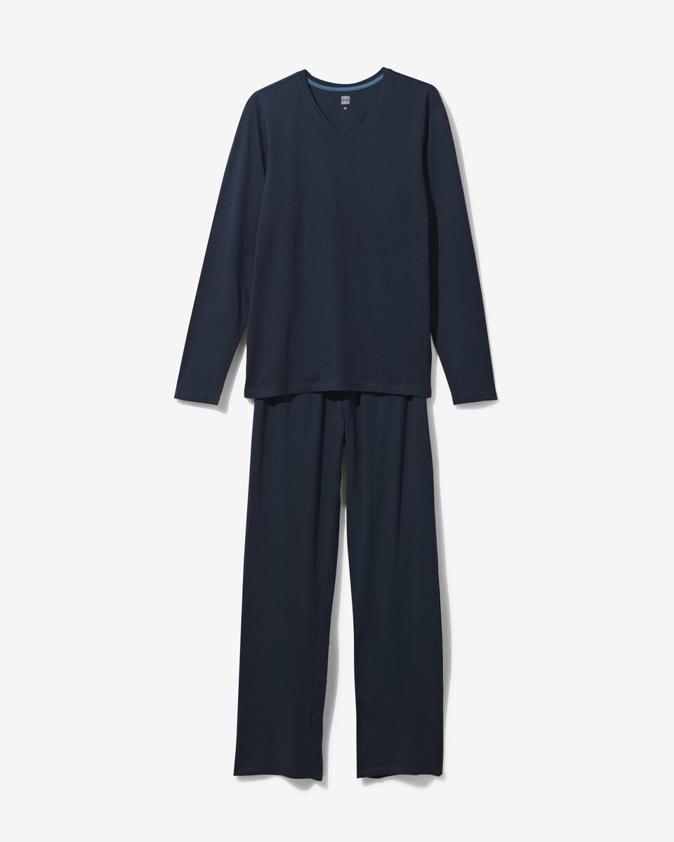 Herren-Pyjama dunkelblau - 1000030666 - HEMA