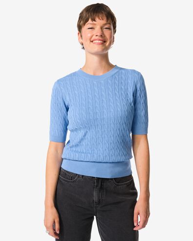 Damenpullover mit Zopfmuster Fally blau - 36201580BLUE - HEMA