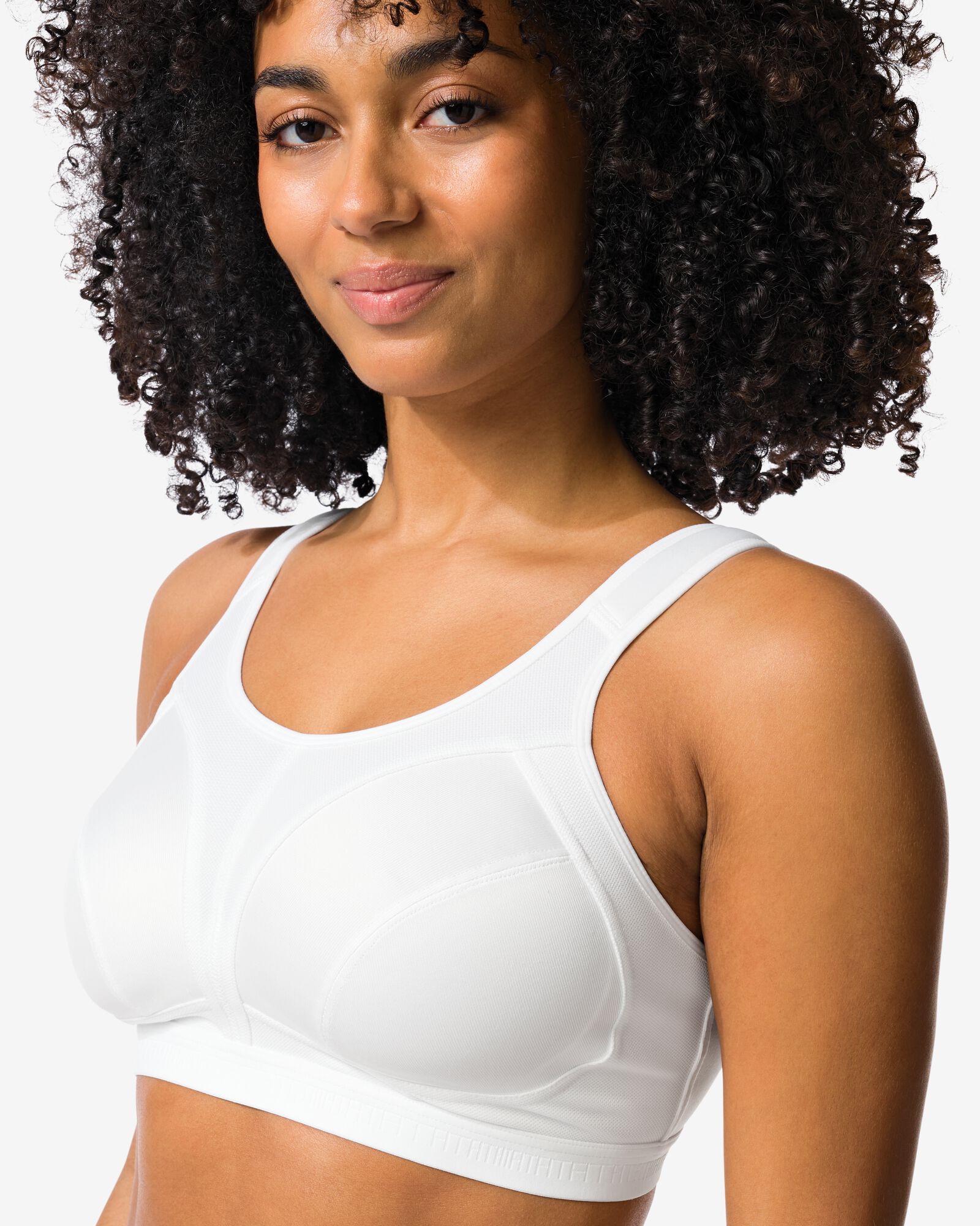 soutien-gorge de sport non pr&eacute;form&eacute; maintien robuste sans armatures blanc blanc - 21701202WHITE - HEMA
